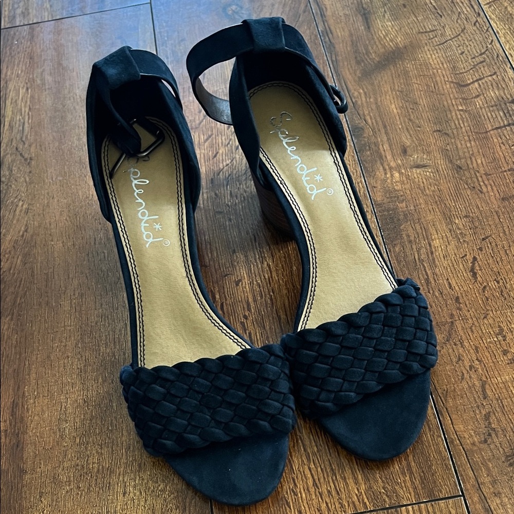 Splendid Black Woven Strap Sandals